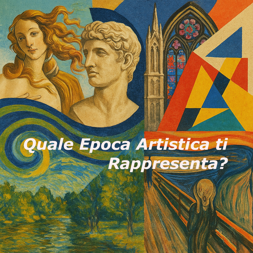 Collage artistico che rappresenta diverse epoche dell’arte