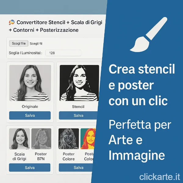 🎨 App Stencil e Posterizzazione per Arte e Immagine – Gratis Online