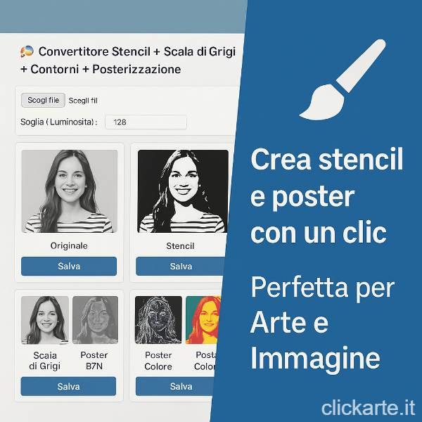 Applicazione web per creare stencil e poster da immagini nel corso Arte e Immagine